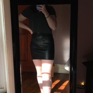Black Pleather Skirt